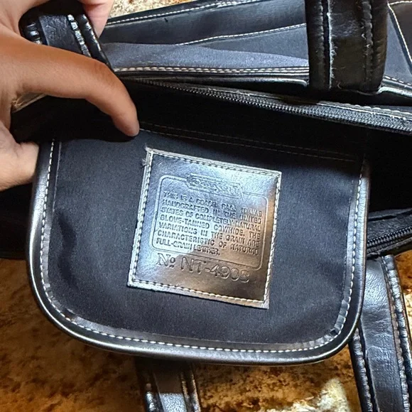 COACH Black Tote Handbag with Top Handles - Picture 10 of 11